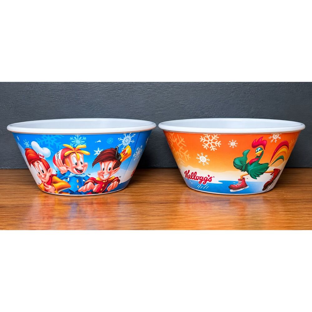 Kellogg’s 2014 Olympic Cereal Bowls Set of 2 USA Team Character Promo